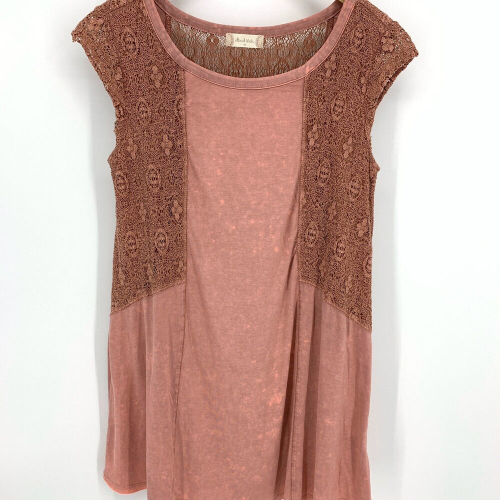 Altar'd State dark blush lace distressed look dress size M